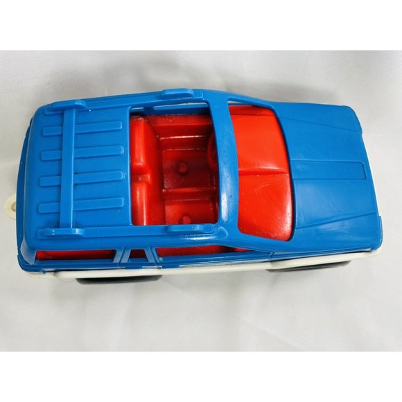 Rare Vintage 1994 Buddy L Jeep Wrangler Push Along Toy Truck Car Red White Blue - Picture 2 of 10
